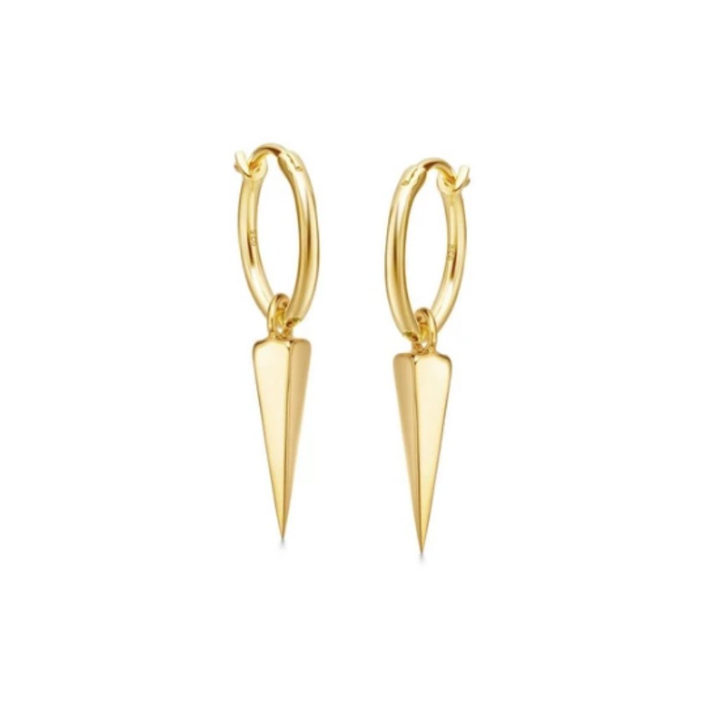 Missoma Gold Mini Spike Charm Hoop Earrings